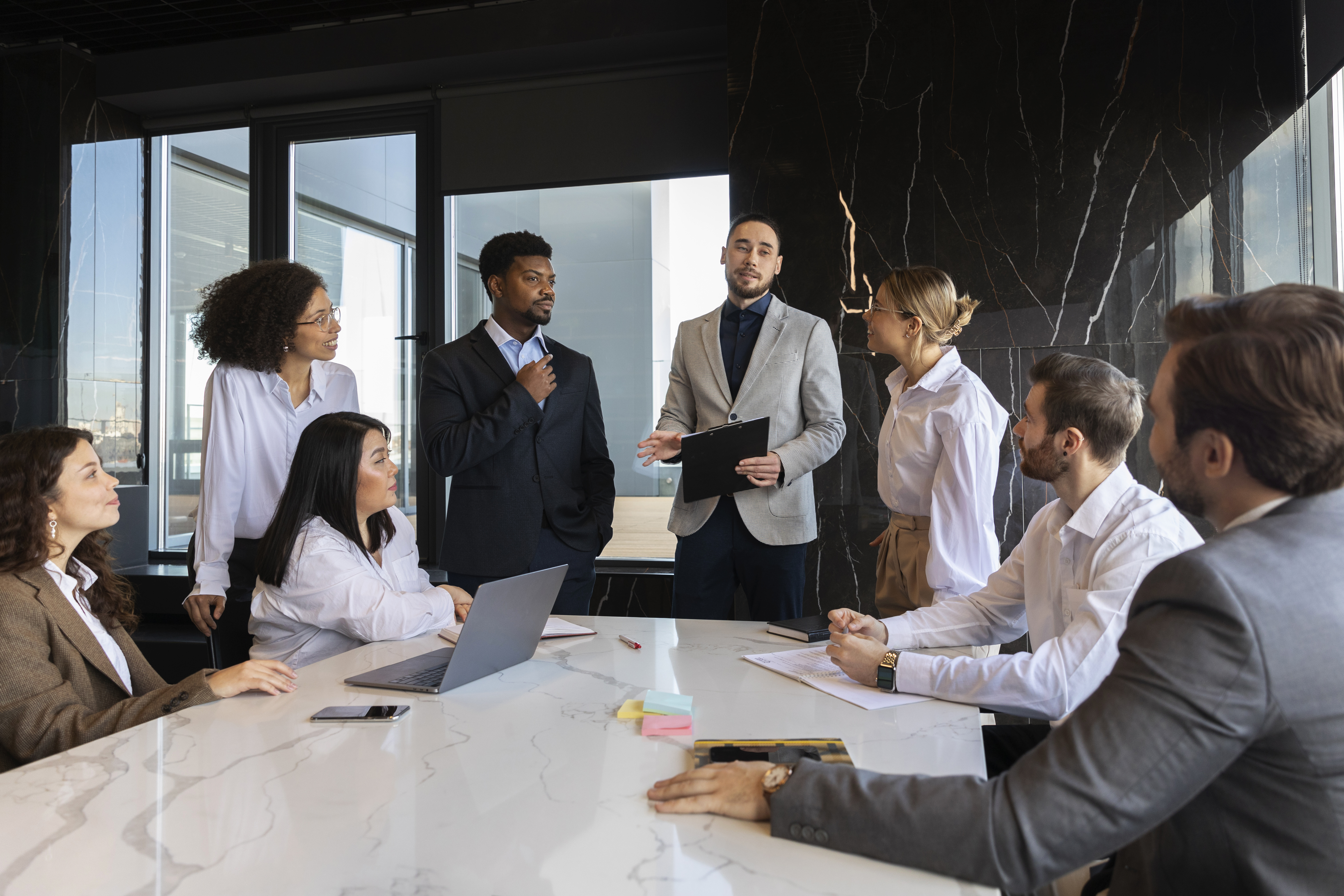 Two business people shaking hands, symbolizing partnership